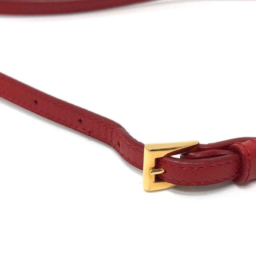 Prada Red Color Nylon Pochette Shoulder Bag (Pre-Owned)