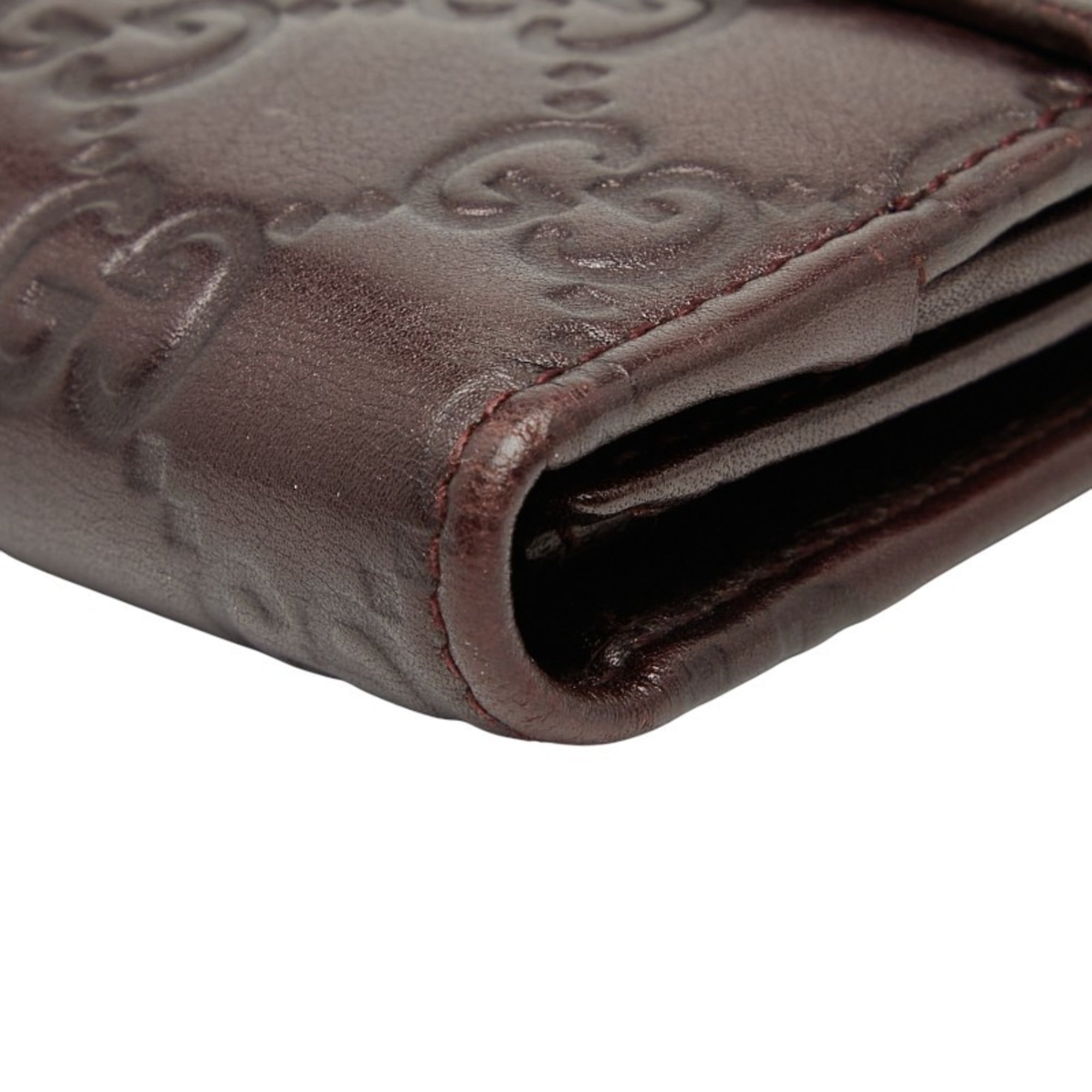 Gucci Brown Leather Long Wallet (Bi-Fold) (Pre-Owned)