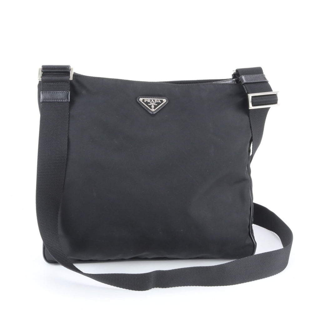 Prada Black Nylon Leather Shoulder Bag (Pre-Owned)