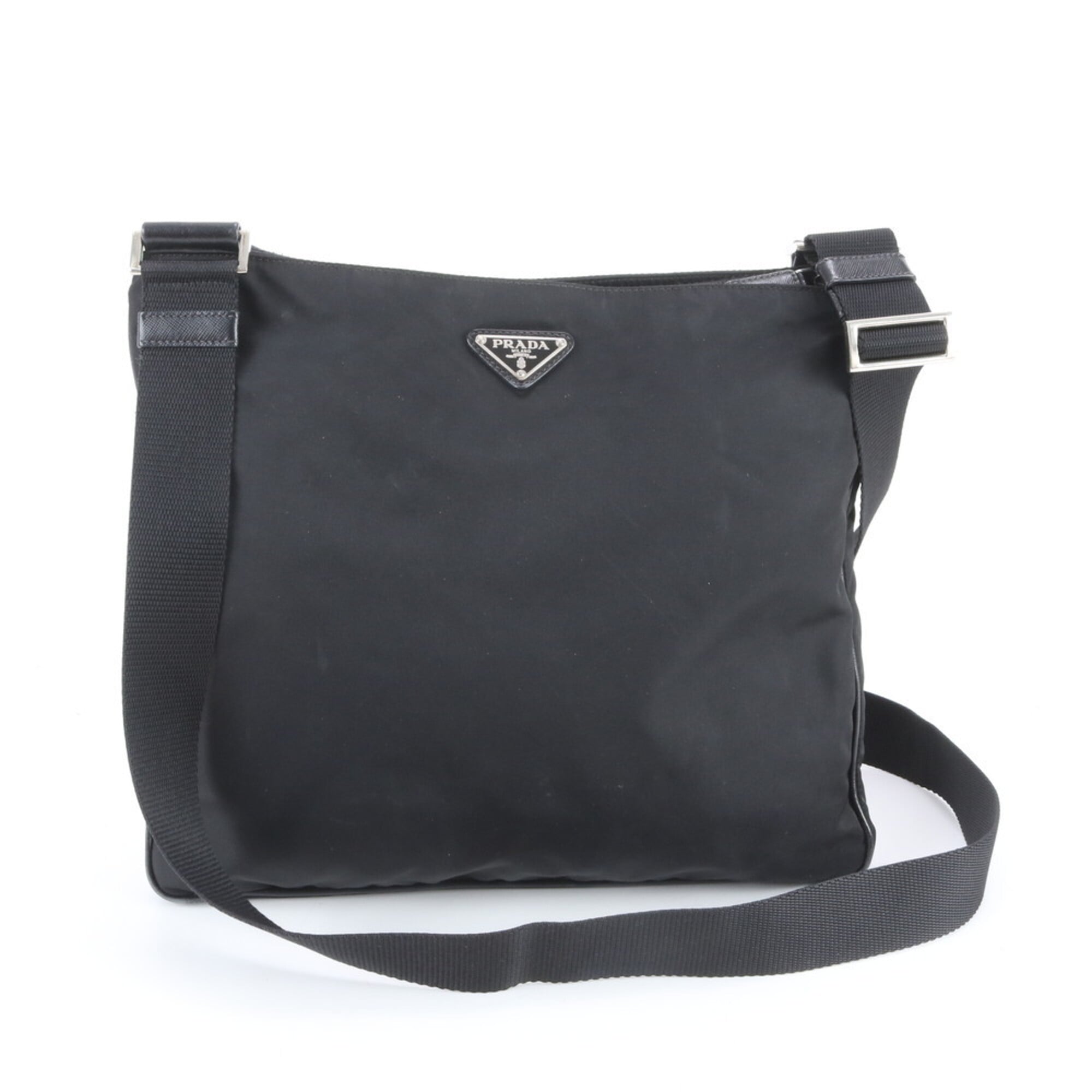 Prada Black Nylon Leather Shoulder Bag (Pre-Owned)