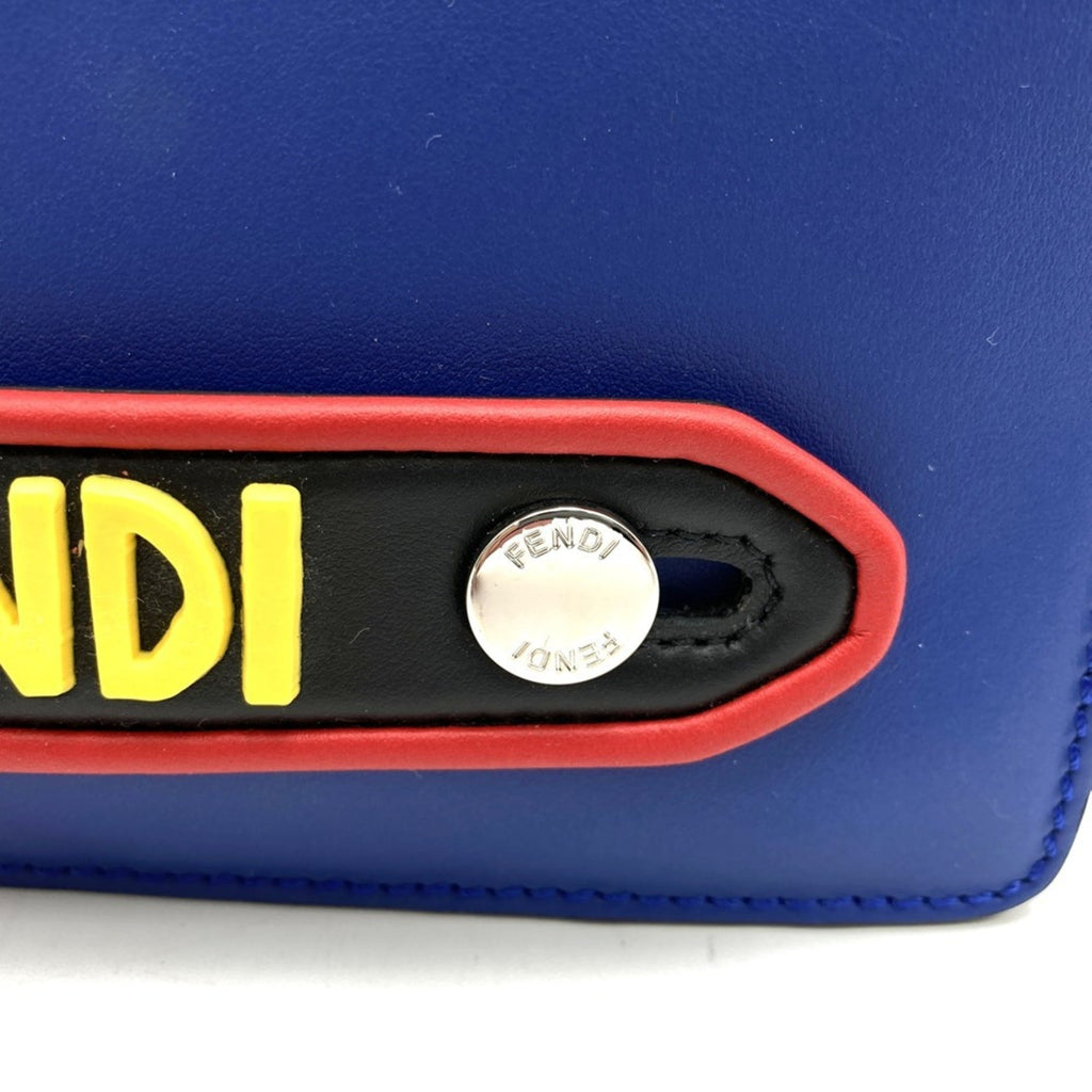 Fendi Blue Leather Clutch Bag Pouch (Pre-Owned)