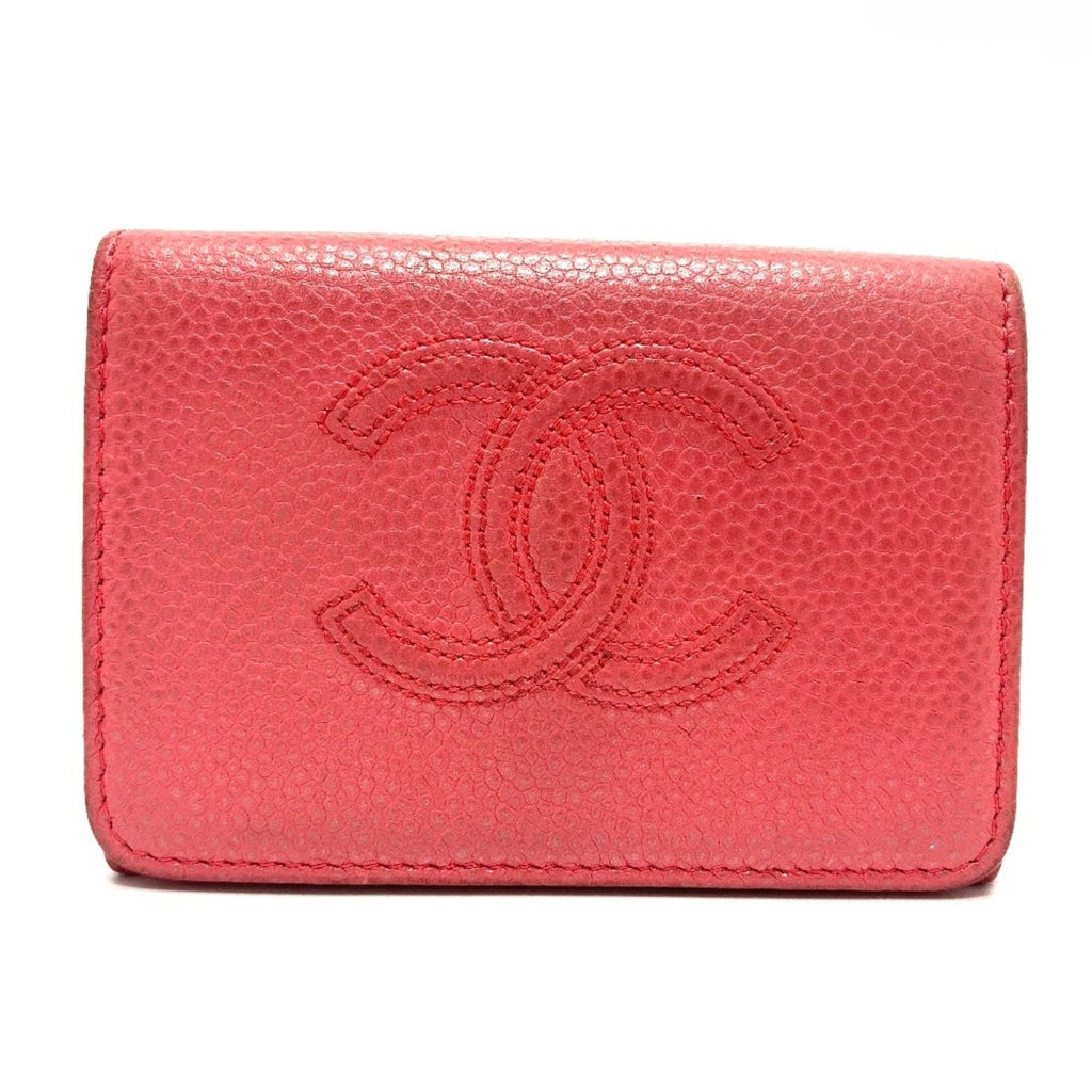 Chanel Pink Leather Wallet (Tri-Fold) (Pre-Owned)