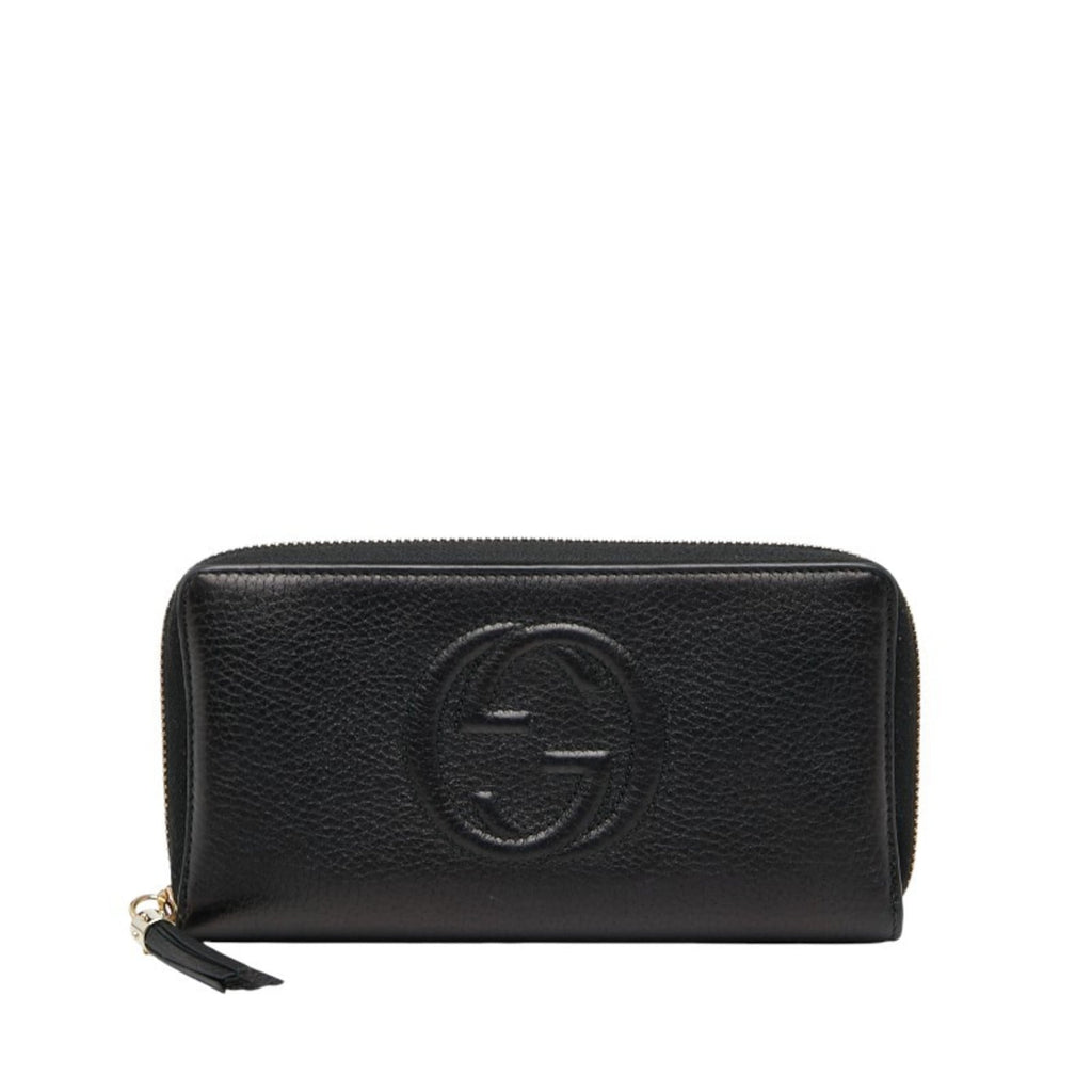 Gucci Navy Leather Long Wallet (Bi-Fold) (Pre-Owned)