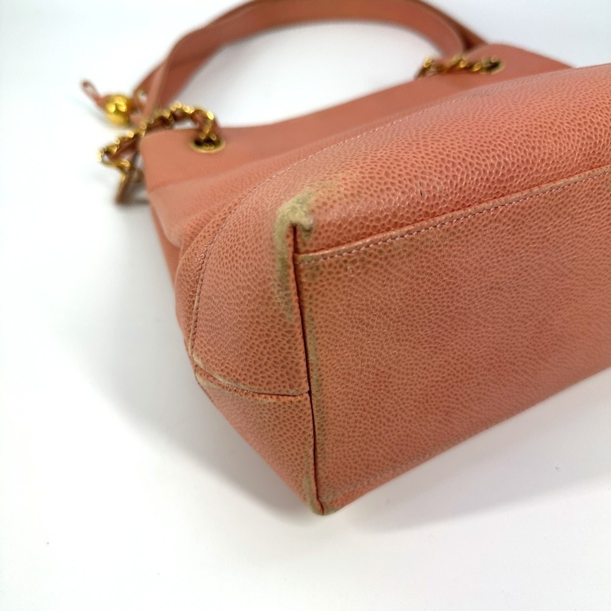 Chanel Pink Grained Calfskin Shoulder Bag Tote Bag (Pre-Owned)