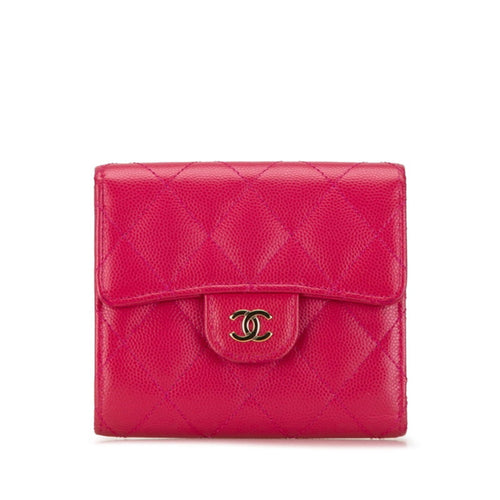 Chanel Pink Grained Calfskin Wallet (Bi-Fold) (Pre-Owned)
