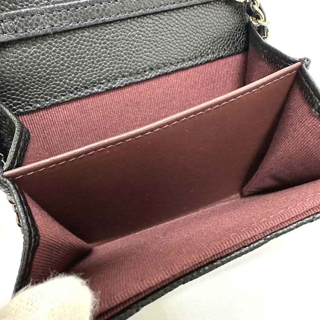 Chanel Black Grained Calfskin Coin Purse/Coin Case (Pre-Owned)