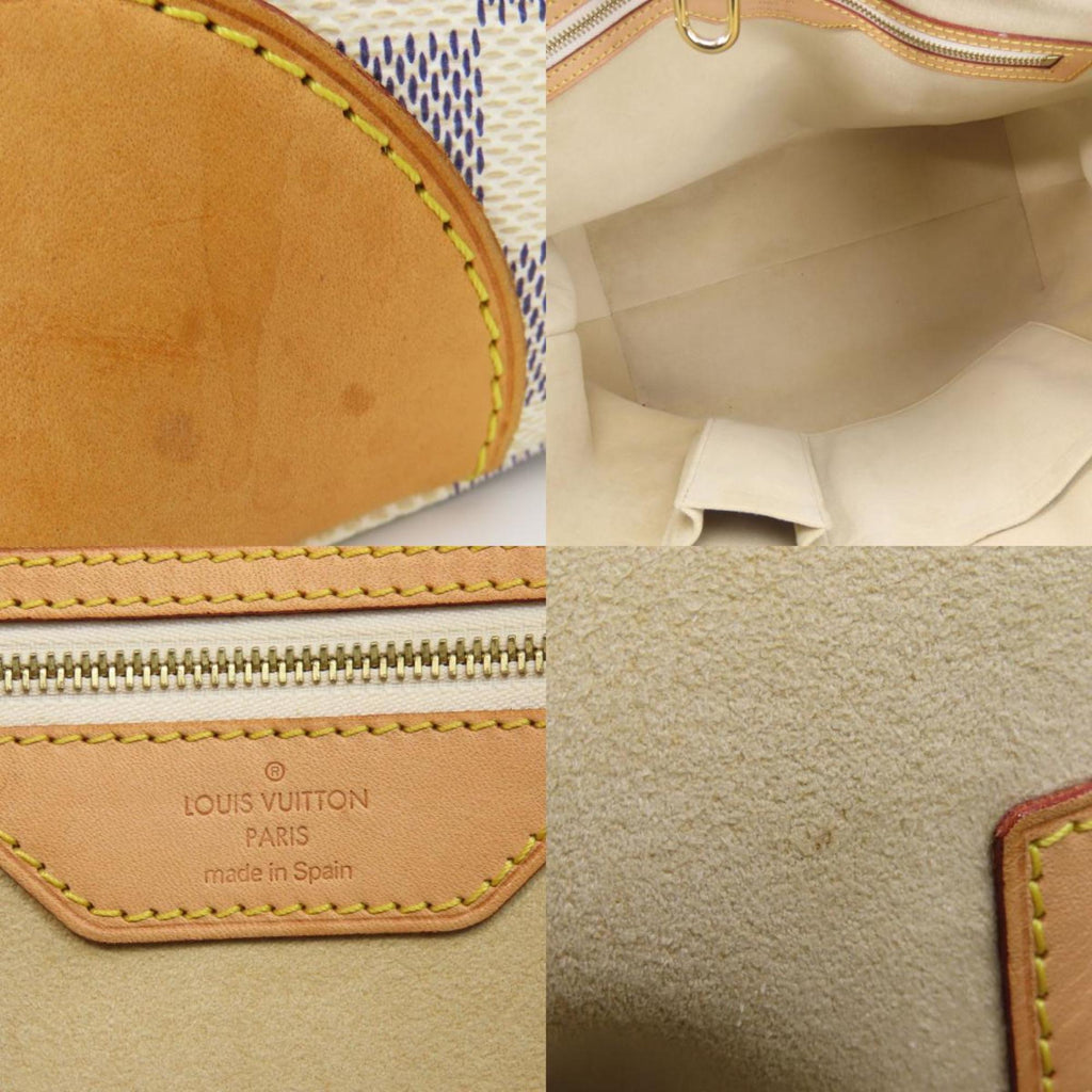 Louis Vuitton White Damier Azur Leather Tote Bag (Pre-Owned)