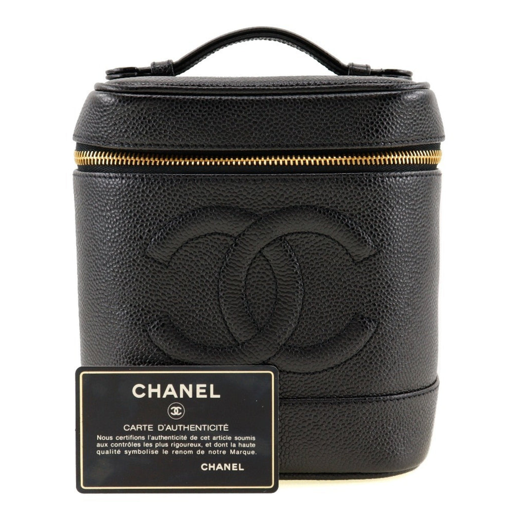 Chanel Caviar Skin Black Caviar Leather Handbag (Pre-Owned)
