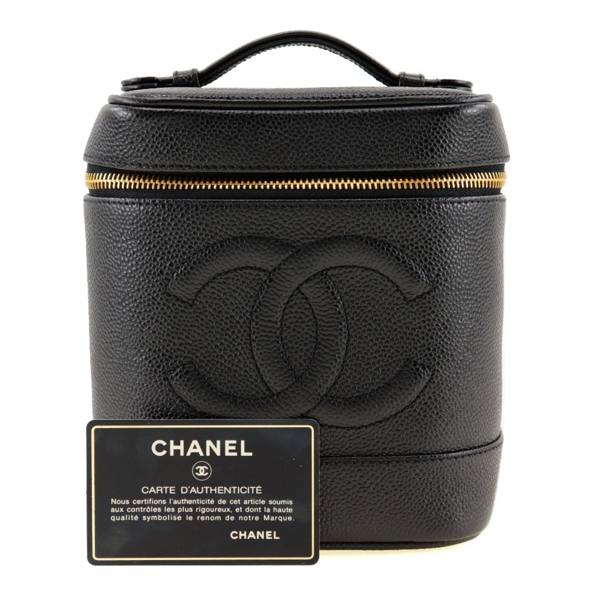 Chanel Caviar Skin Black Caviar Leather Handbag (Pre-Owned)