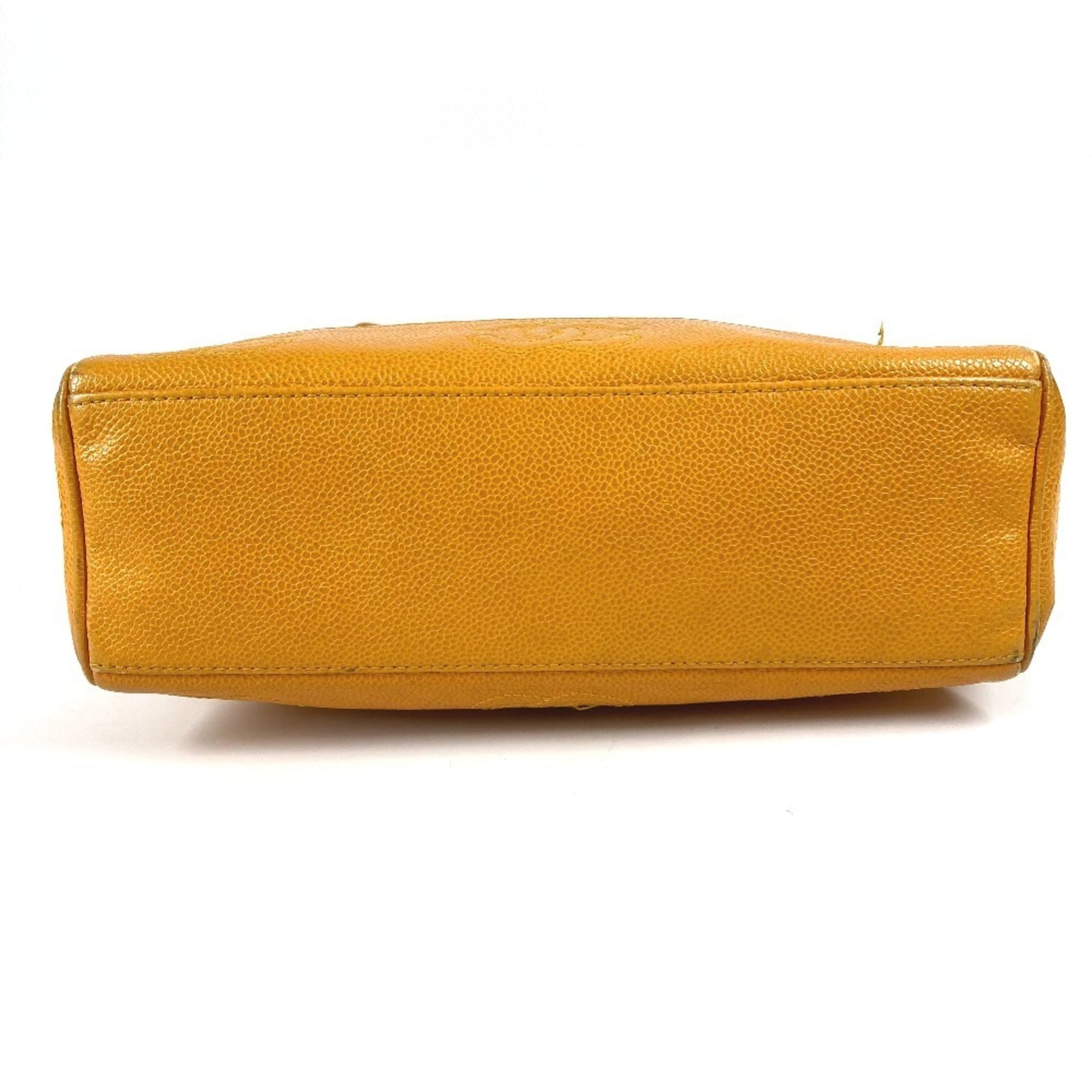 Chanel Yellow Grained Calfskin Shoulder Bag Tote Bag (Pre-Owned)