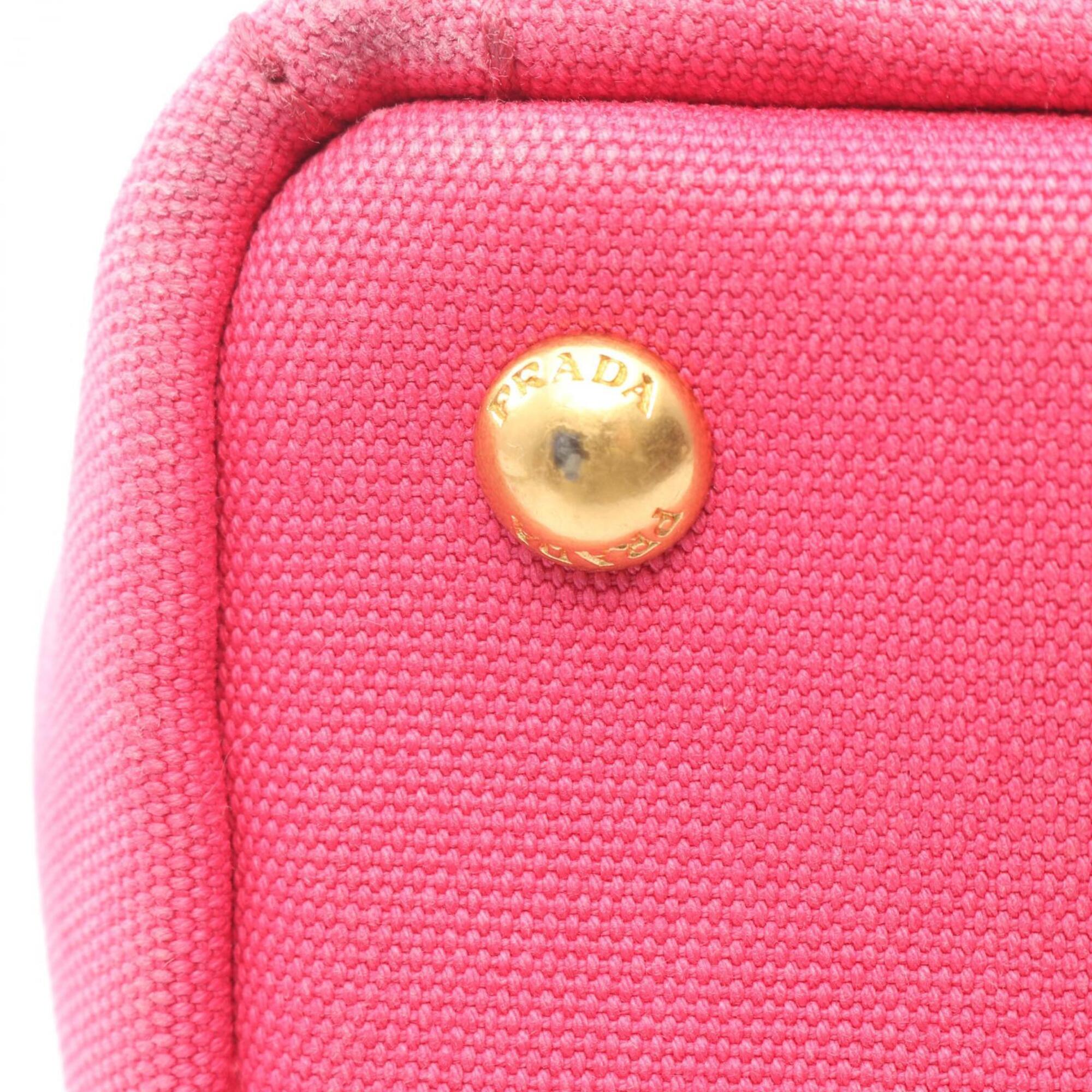 Prada Pink Canvas Handbag Tote Bag (Pre-Owned)