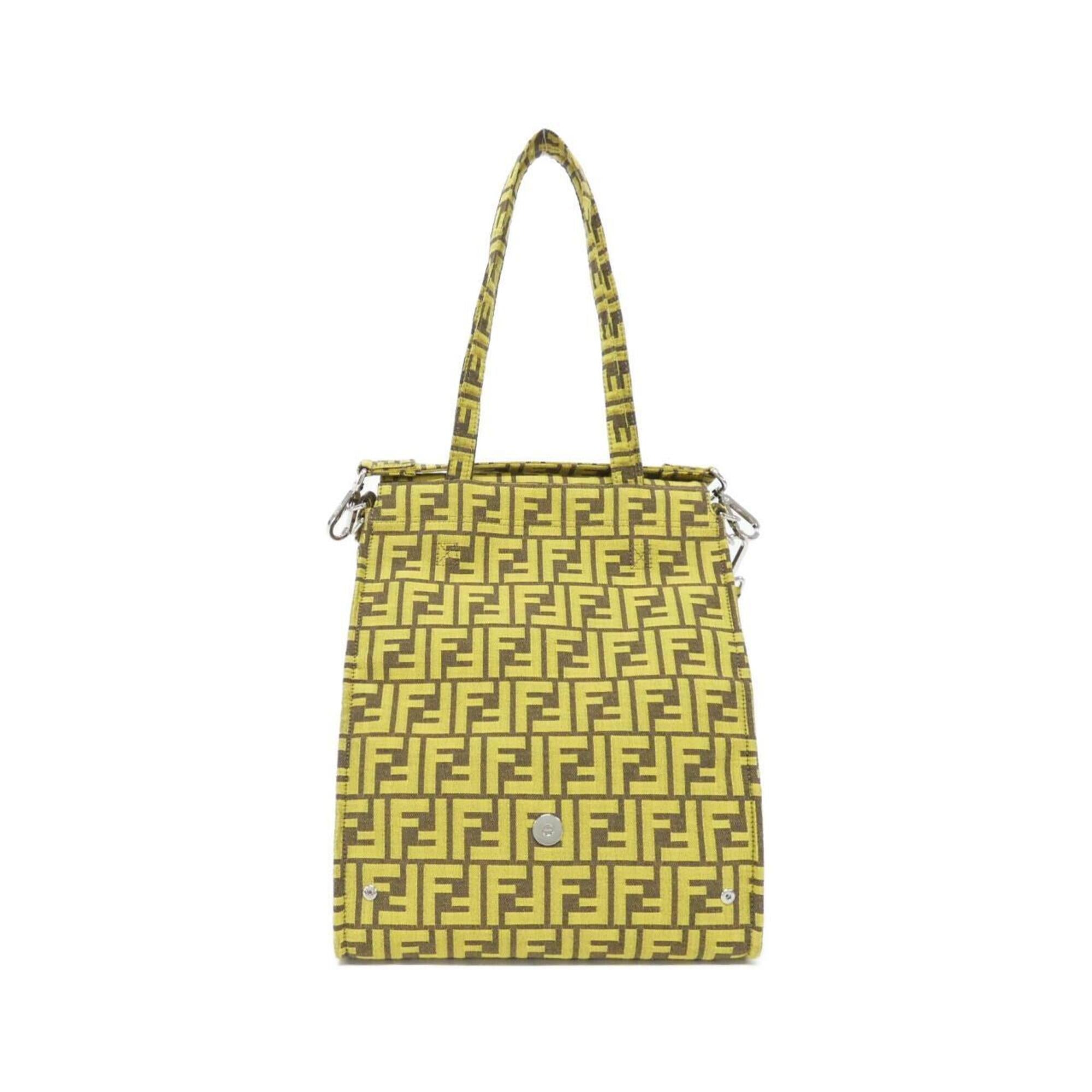 Fendi Yellow Canvas Handbag (Pre-Owned)
