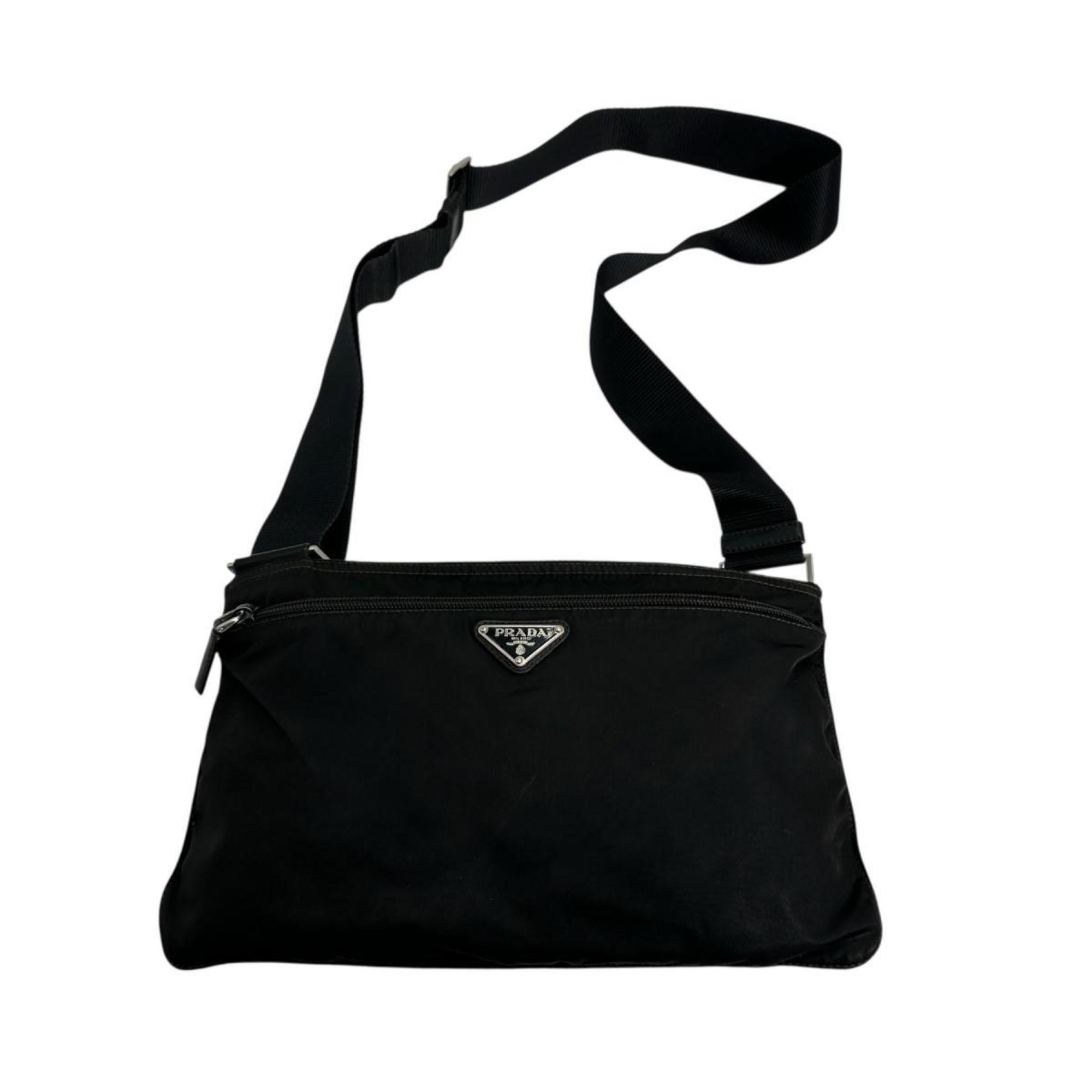 Prada Black Nylon Shoulder Bag Sling Bag (Pre-Owned)