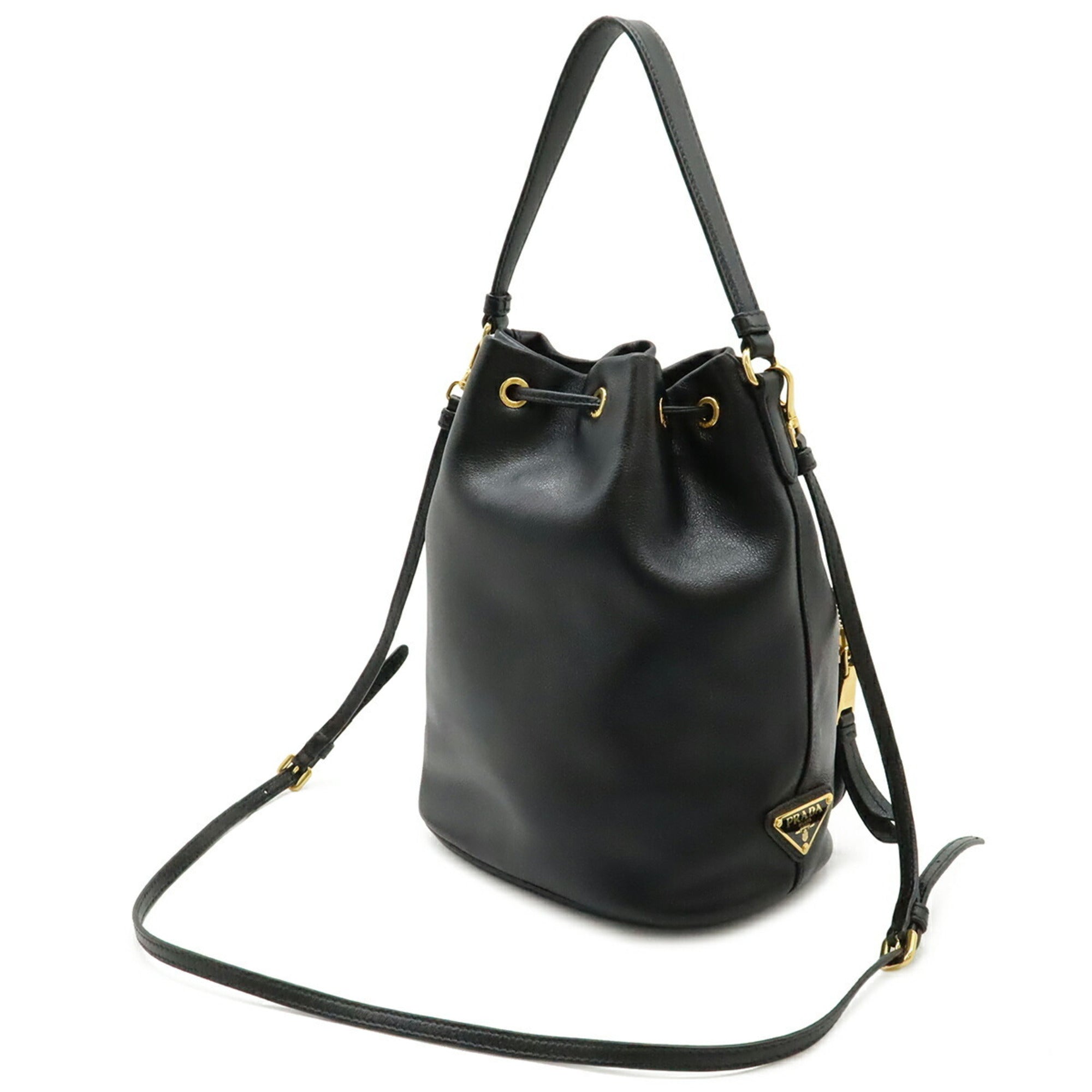 Prada Black Nero Leather Handbag Shoulder Bag (Pre-Owned)