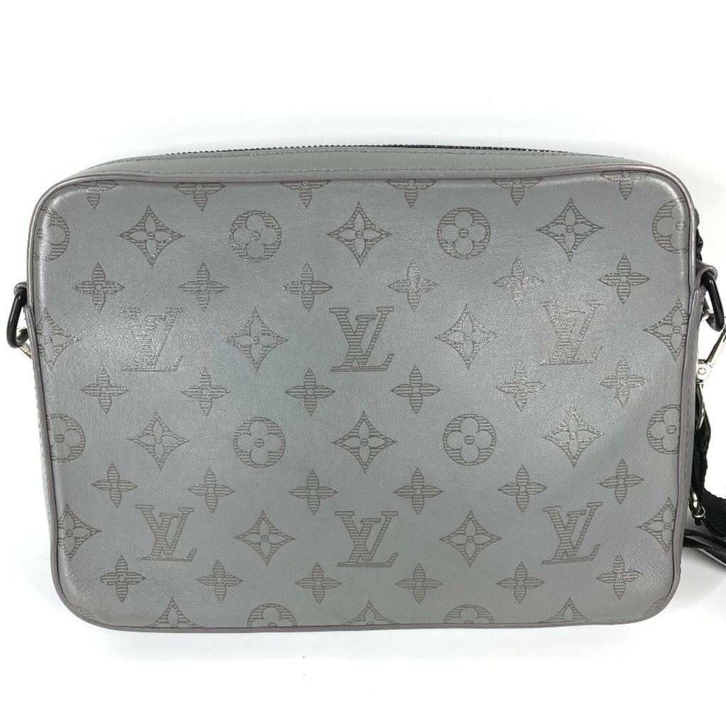 Louis Vuitton Gray Monogram Shadow Clutch Bag Shoulder Bag (Pre-Owned)
