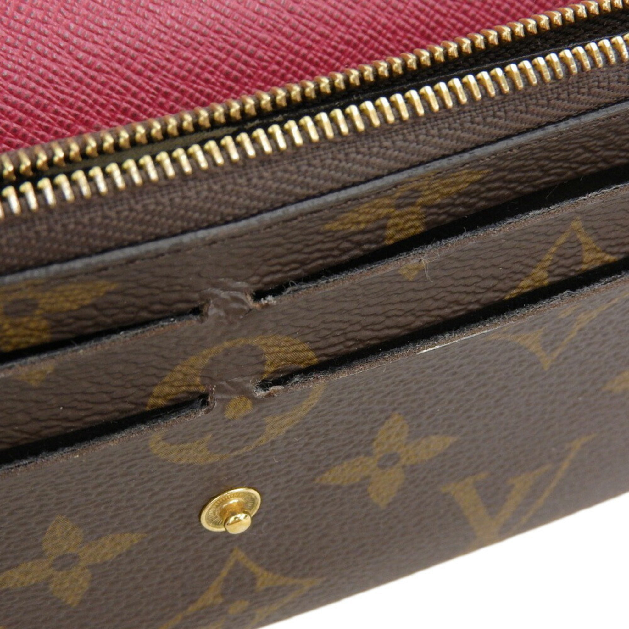 Louis Vuitton Fuchsia Monogram Purple Red Color Pvc Long Wallet (Bi-Fold) (Pre-Owned)