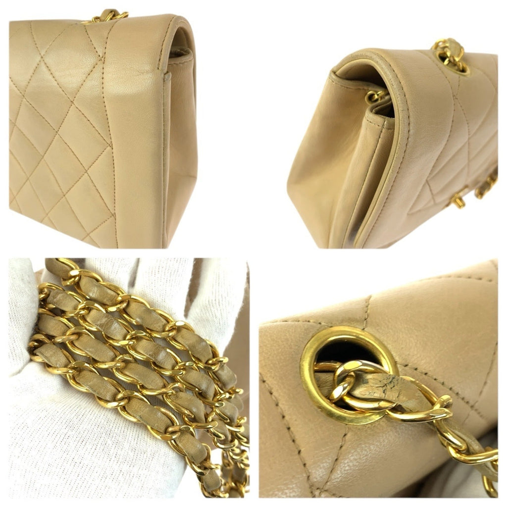 Chanel Matelasse Beige Leather Shoulder Bag (Pre-Owned)