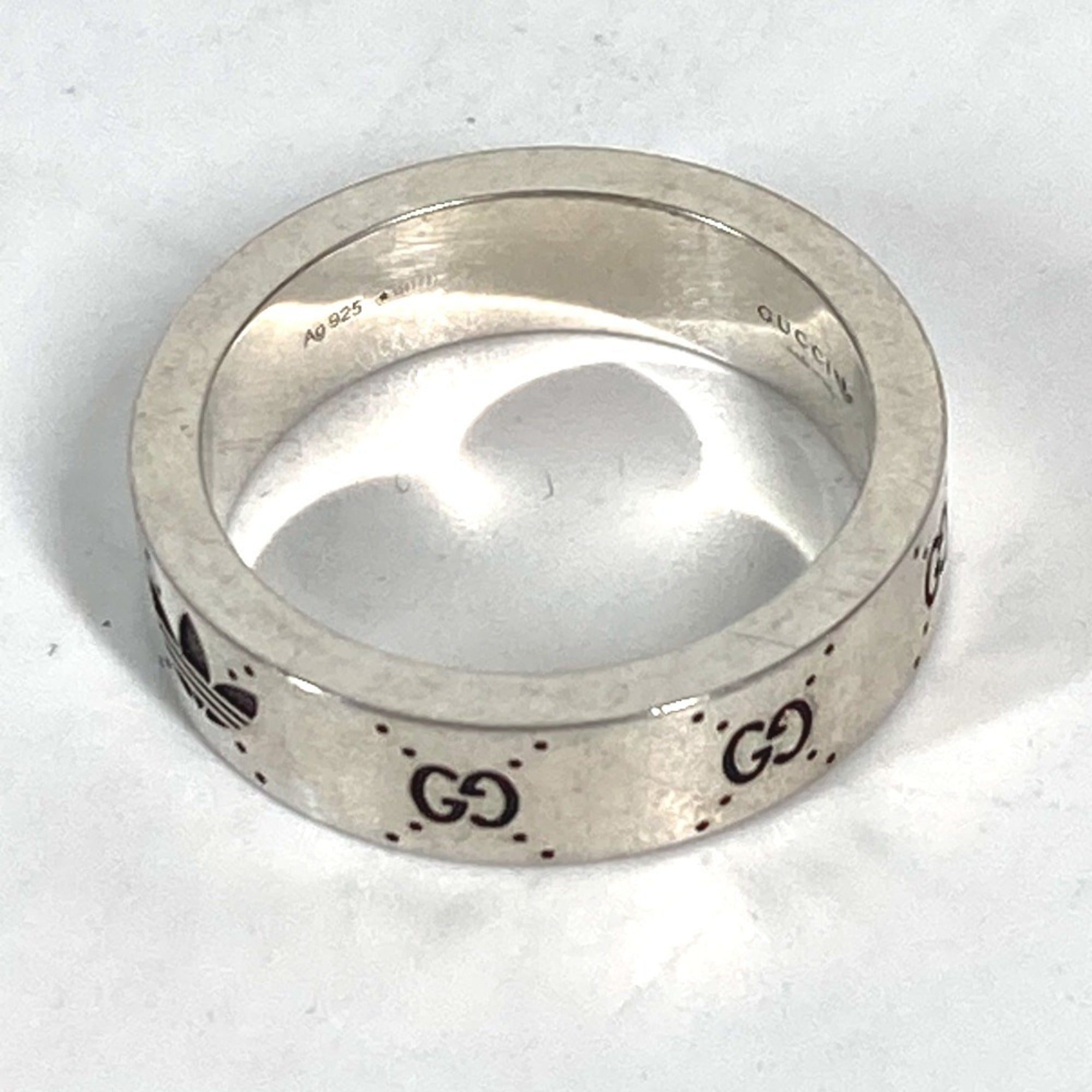 Gucci Silver Black Silver 925 Band Ring (Pre-Owned)