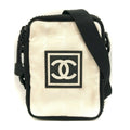 Chanel Sport Black Ivory Nylon Shoulder Bag (Pre-Owned)