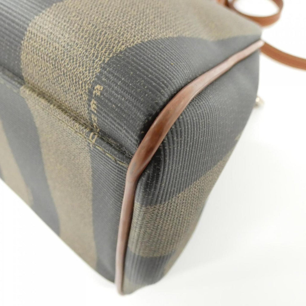 Fendi Brown Coated Canvas Handbag (Pre-Owned)
