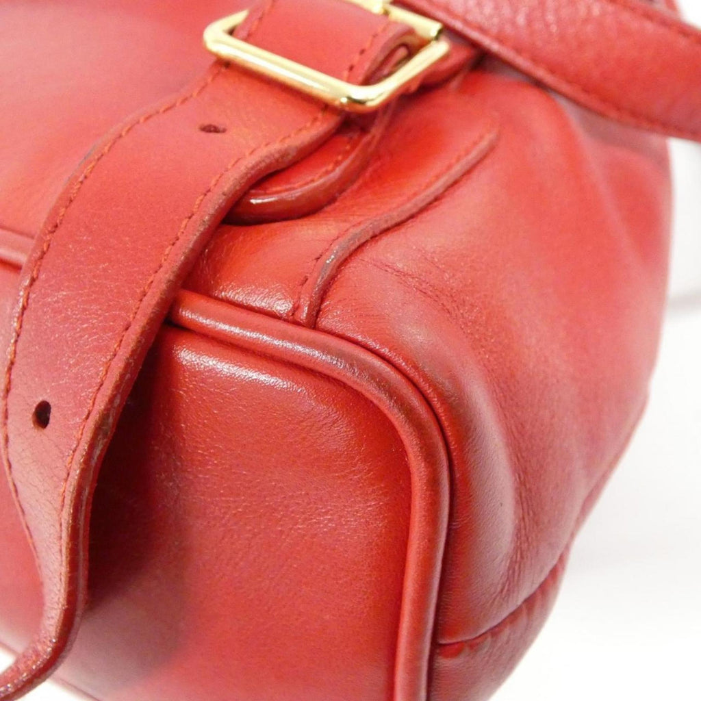 Gucci Red Color Leather Backpack (Pre-Owned)