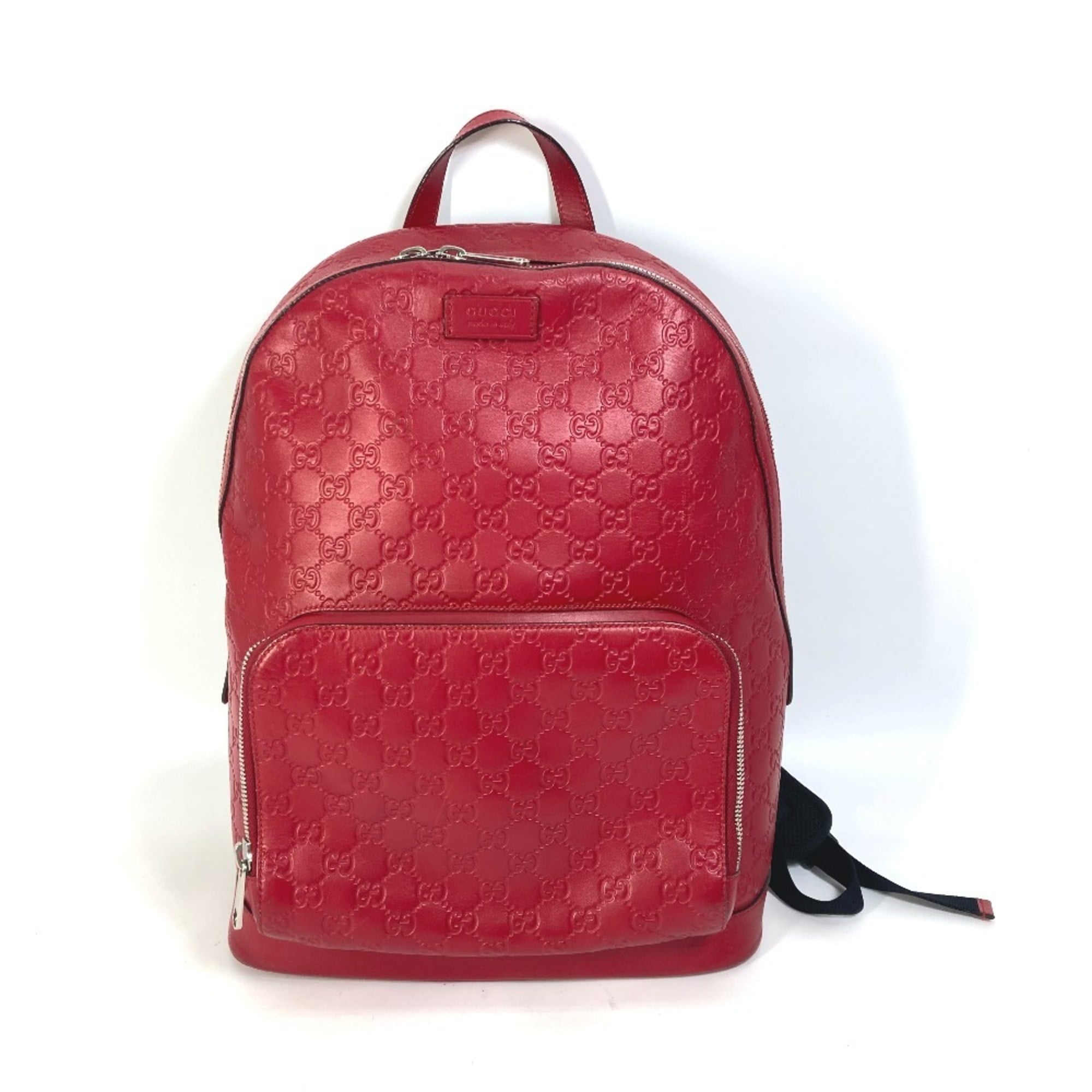Gucci Red Color Leather Backpack (Pre-Owned)