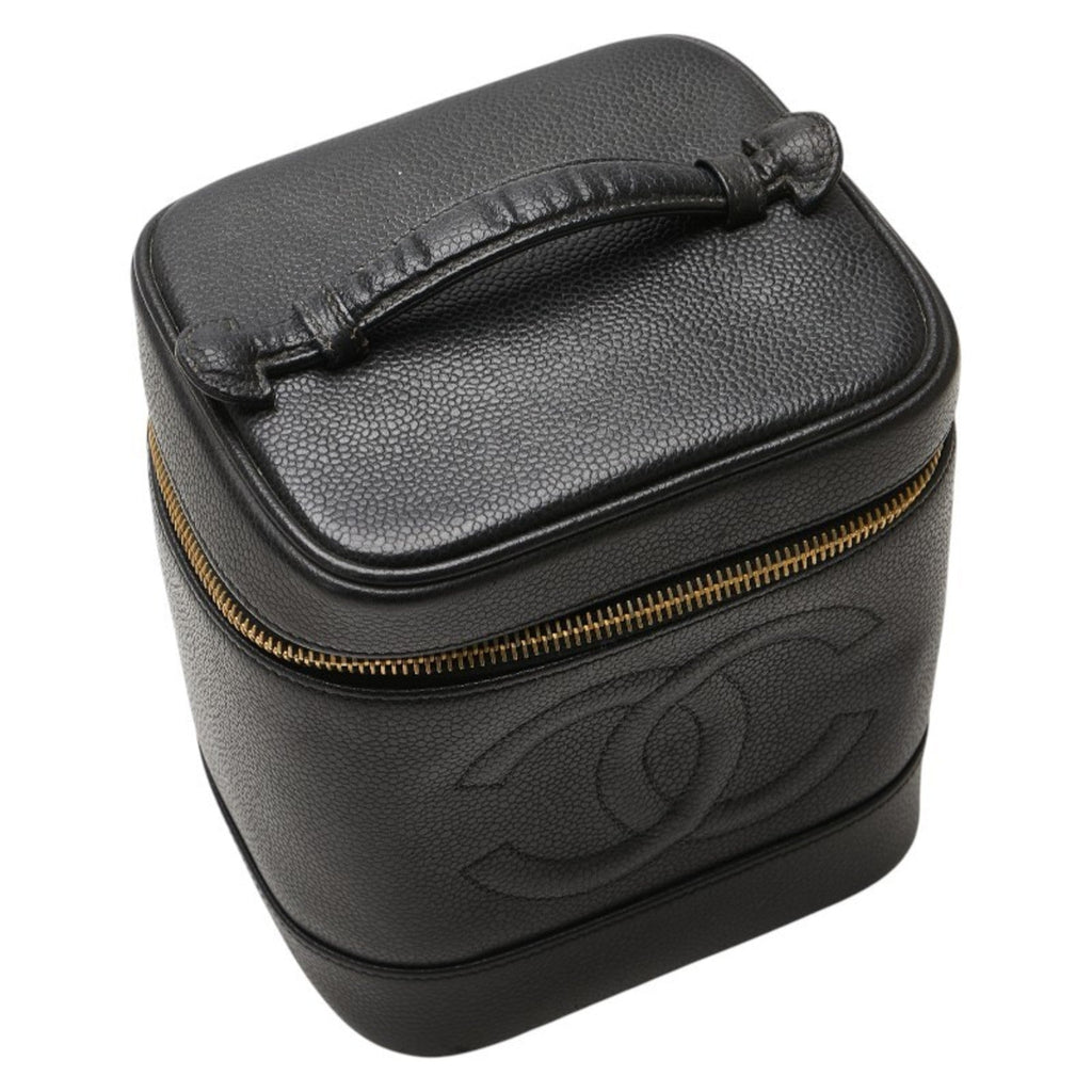 Chanel Black Grained Calfskin Pouch Vanity Bag (Pre-Owned)