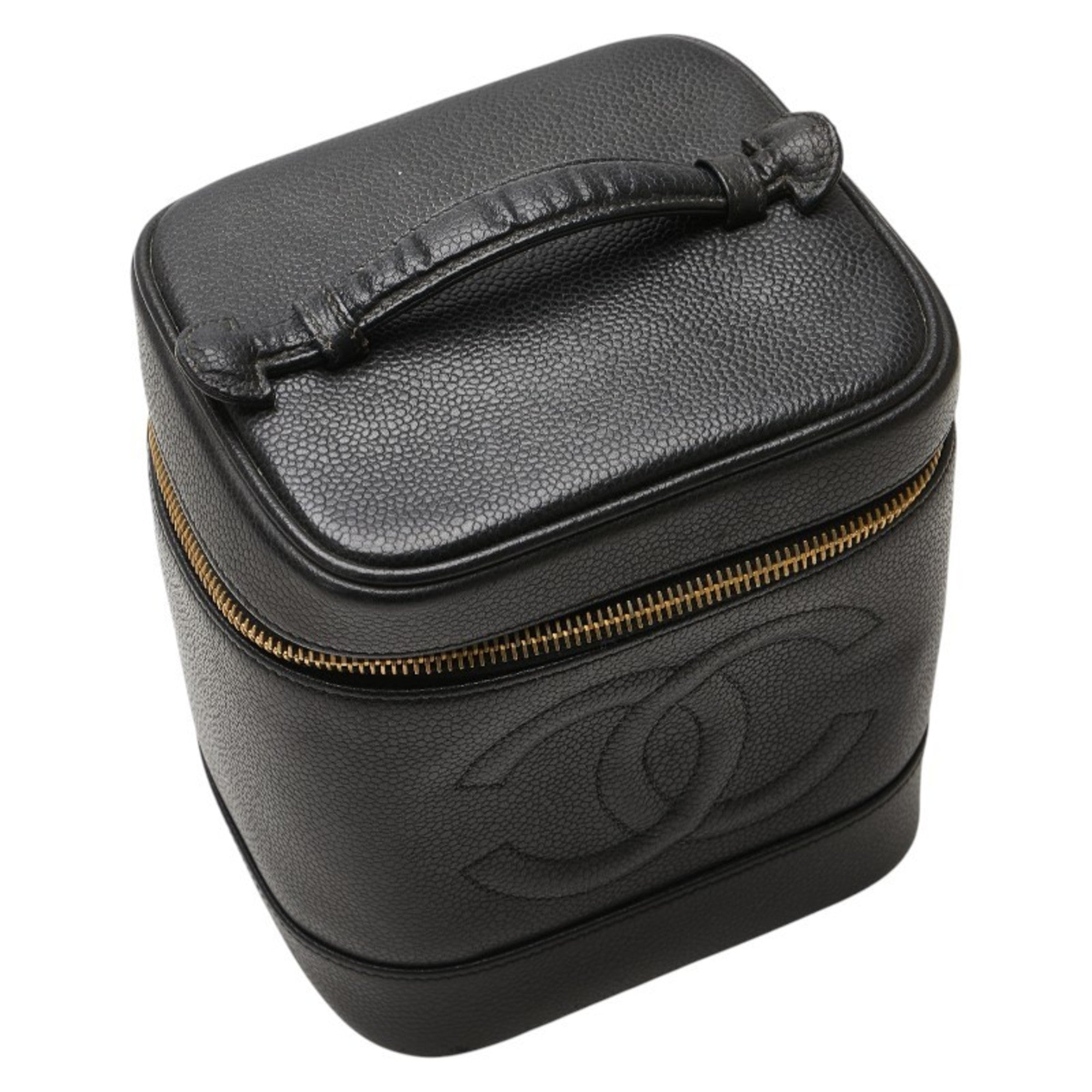Chanel Black Grained Calfskin Pouch Vanity Bag (Pre-Owned)