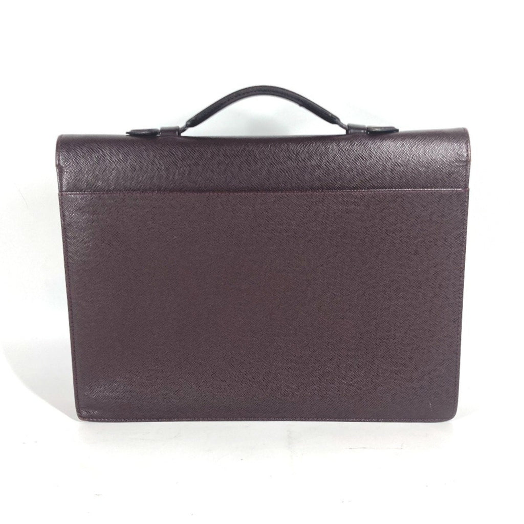 Louis Vuitton Acajou Red Color Wine Taiga Leather Leather Briefcase (Pre-Owned)