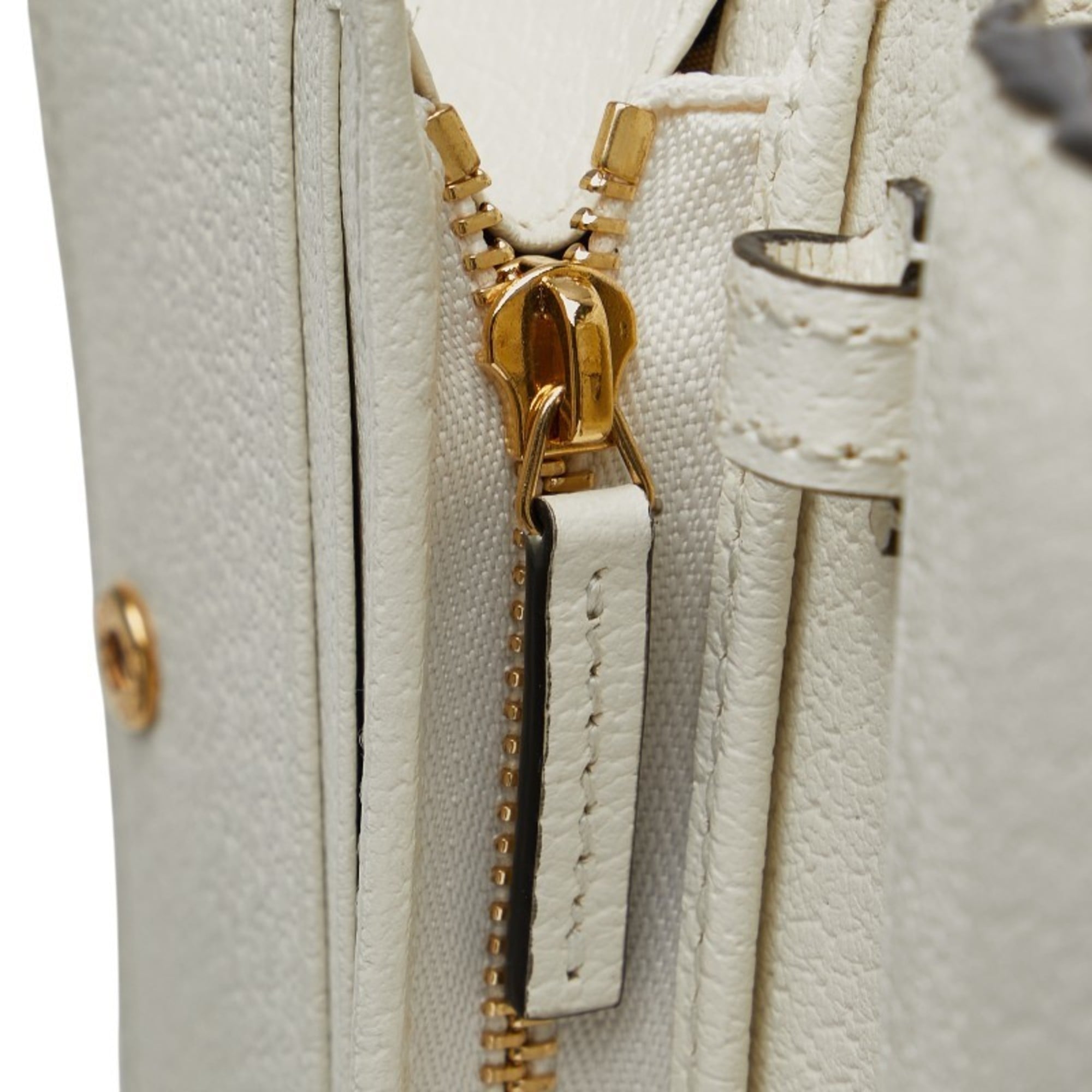 Gucci Black White Leather Chain/Shoulder Wallet (Pre-Owned)