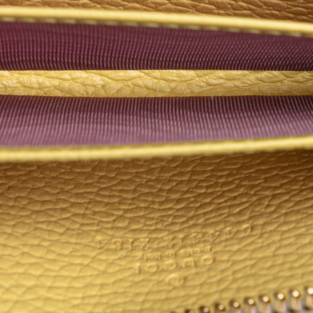 Gucci Gold Beige Leather Coin Purse/Coin Case (Pre-Owned)