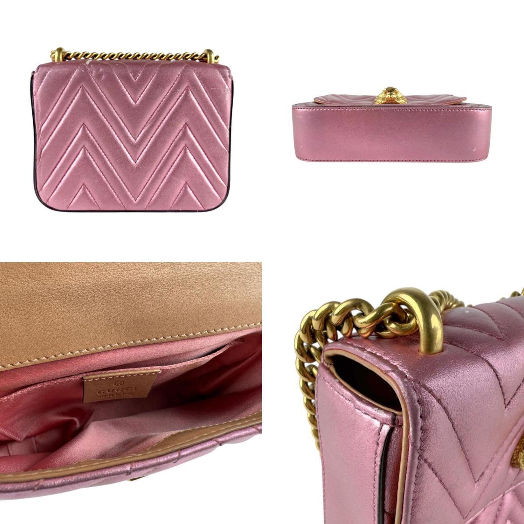 Gucci Metallic Pink Leather Shoulder Bag (Pre-Owned)