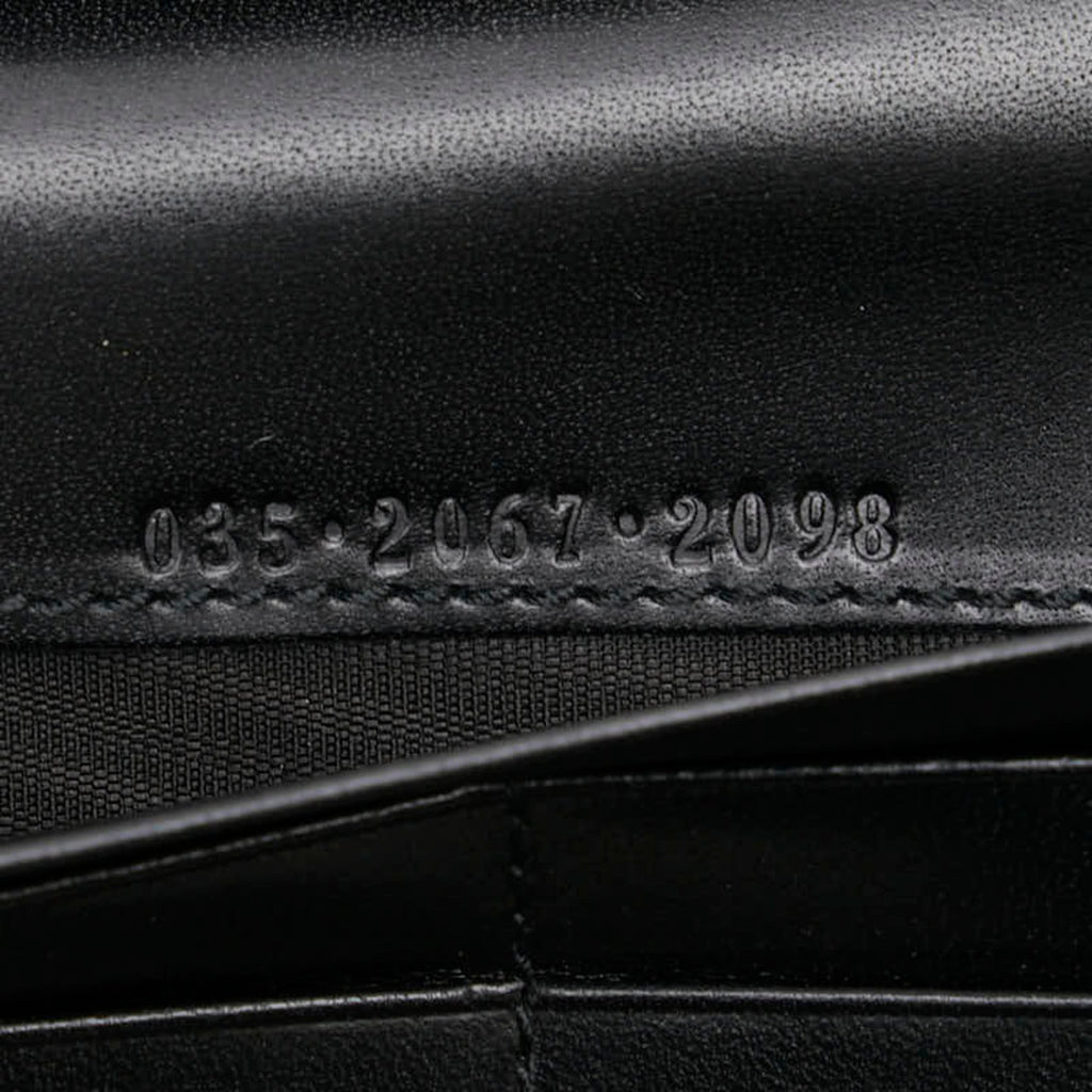 Gucci Black Leather Long Wallet (Bi-Fold) (Pre-Owned)