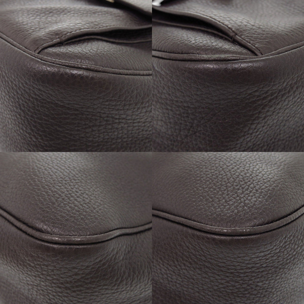Gucci Dark Brown Leather Handbag Shoulder Bag (Pre-Owned)