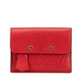 Louis Vuitton Cerise Red Color Leather Wallet (Tri-Fold) (Pre-Owned)
