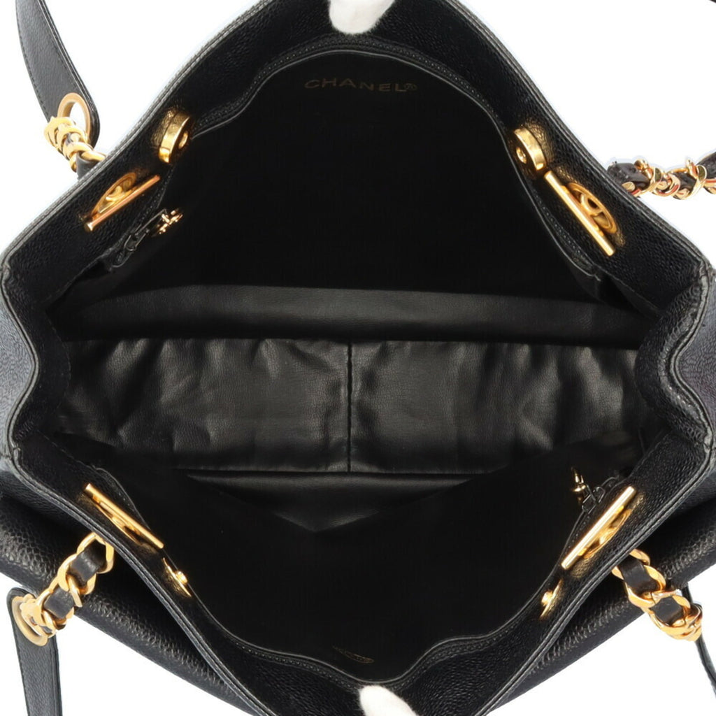 Chanel Black Grained Calfskin Tote Bag (Pre-Owned)