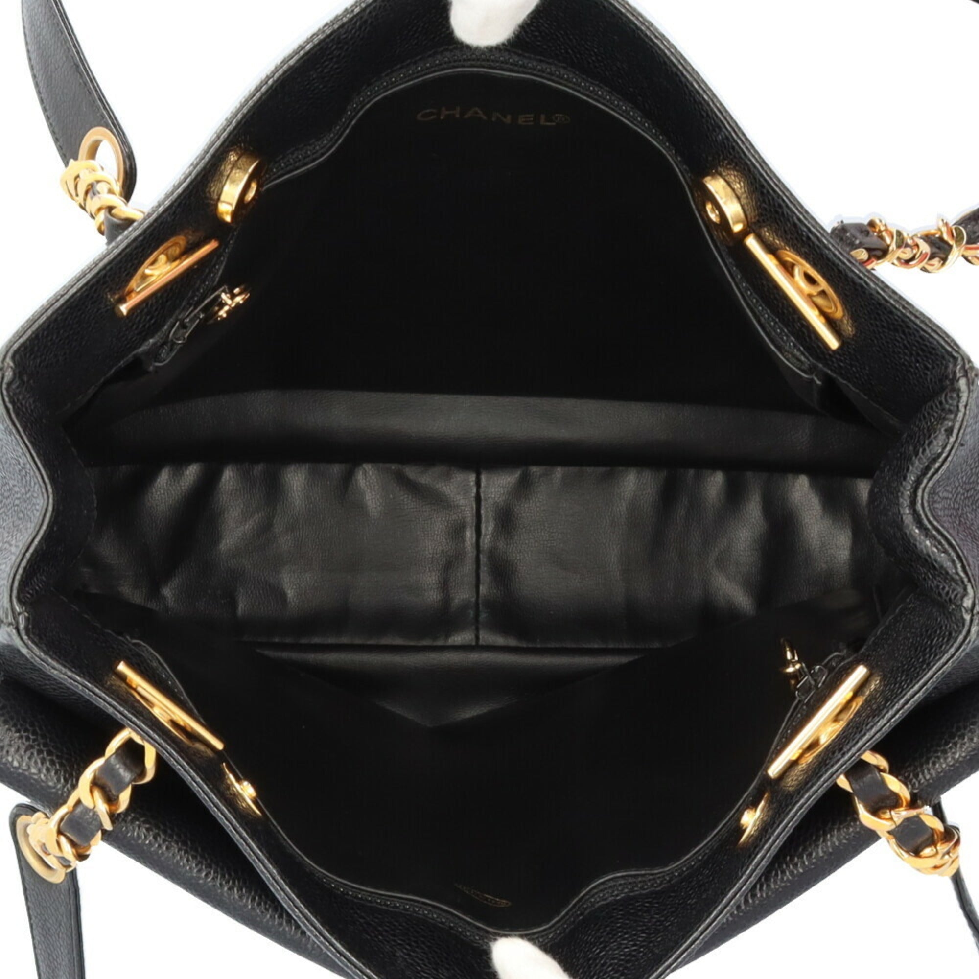 Chanel Black Grained Calfskin Tote Bag (Pre-Owned)