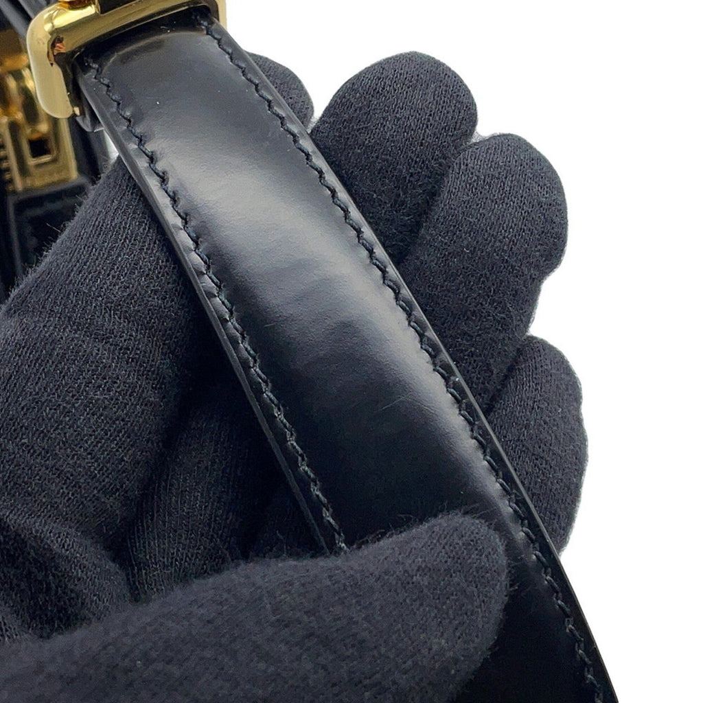 Prada Black Nylon Leather Handbag Shoulder Bag (Pre-Owned)