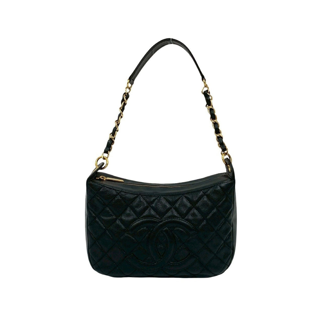 Chanel Black Grained Calfskin Handbag Shoulder Bag (Pre-Owned)