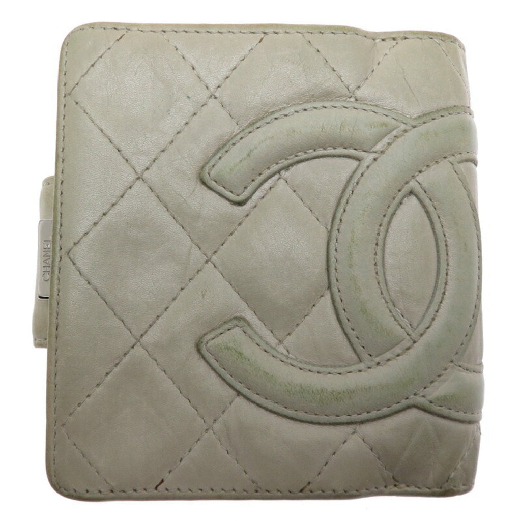 Chanel Gray Leather Wallet (Bi-Fold) (Pre-Owned)