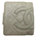 Chanel Gray Leather Wallet (Bi-Fold) (Pre-Owned)