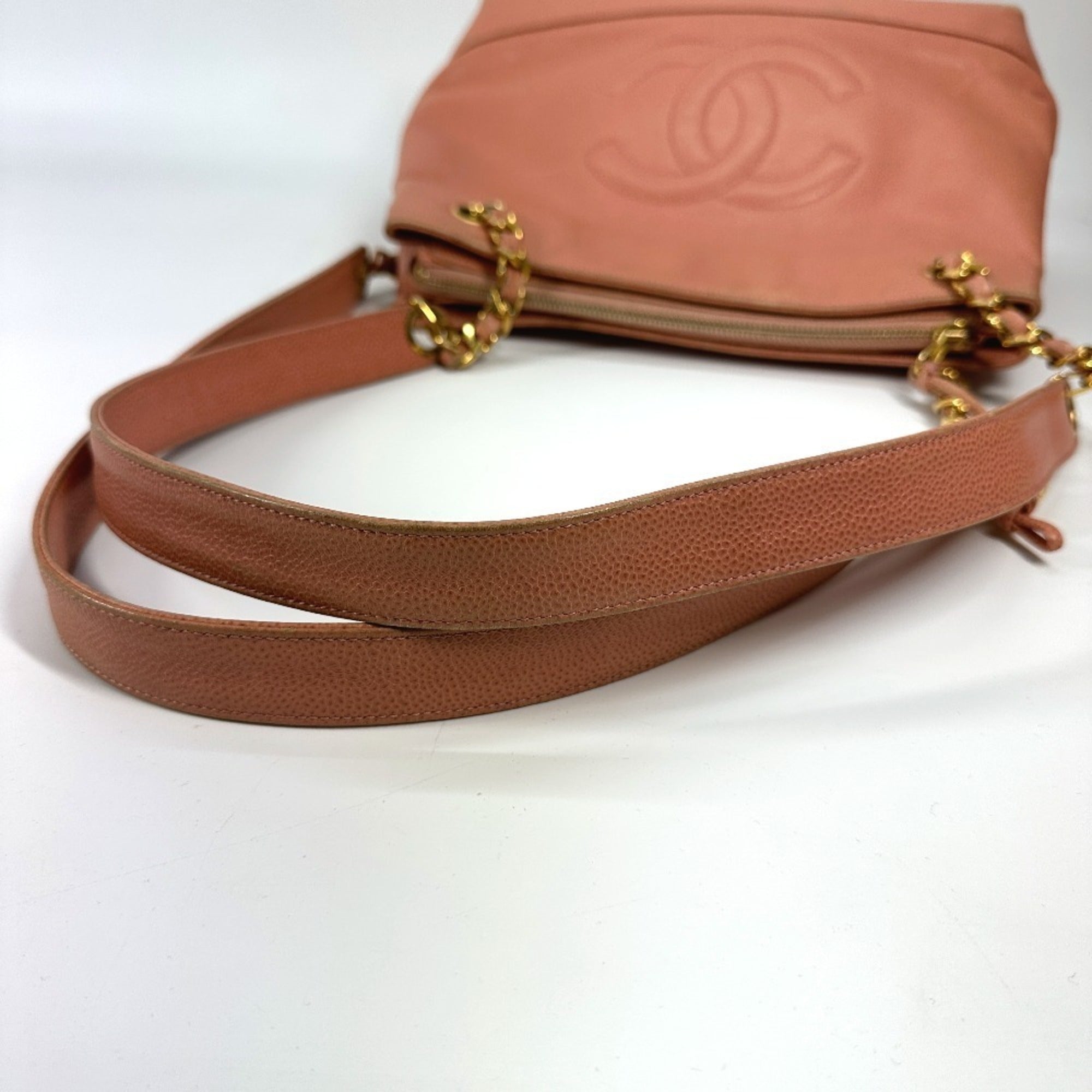 Chanel Pink Grained Calfskin Shoulder Bag Tote Bag (Pre-Owned)