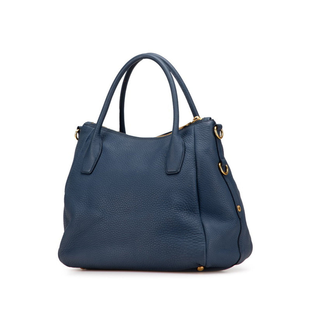Prada Blue Vitello Daino Handbag (Pre-Owned)