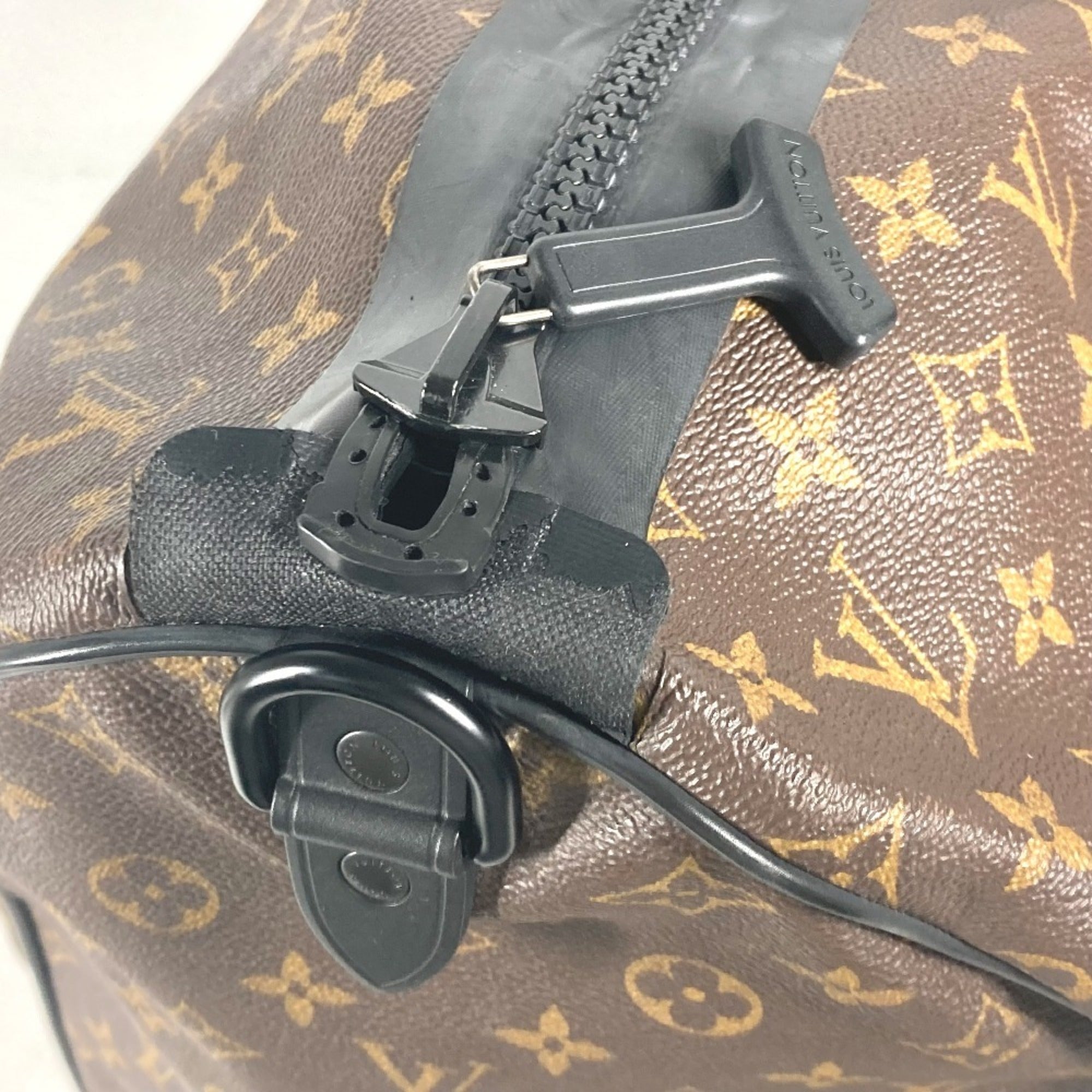 Louis Vuitton Black Brown Monogram Canvas Boston Bag (Pre-Owned)
