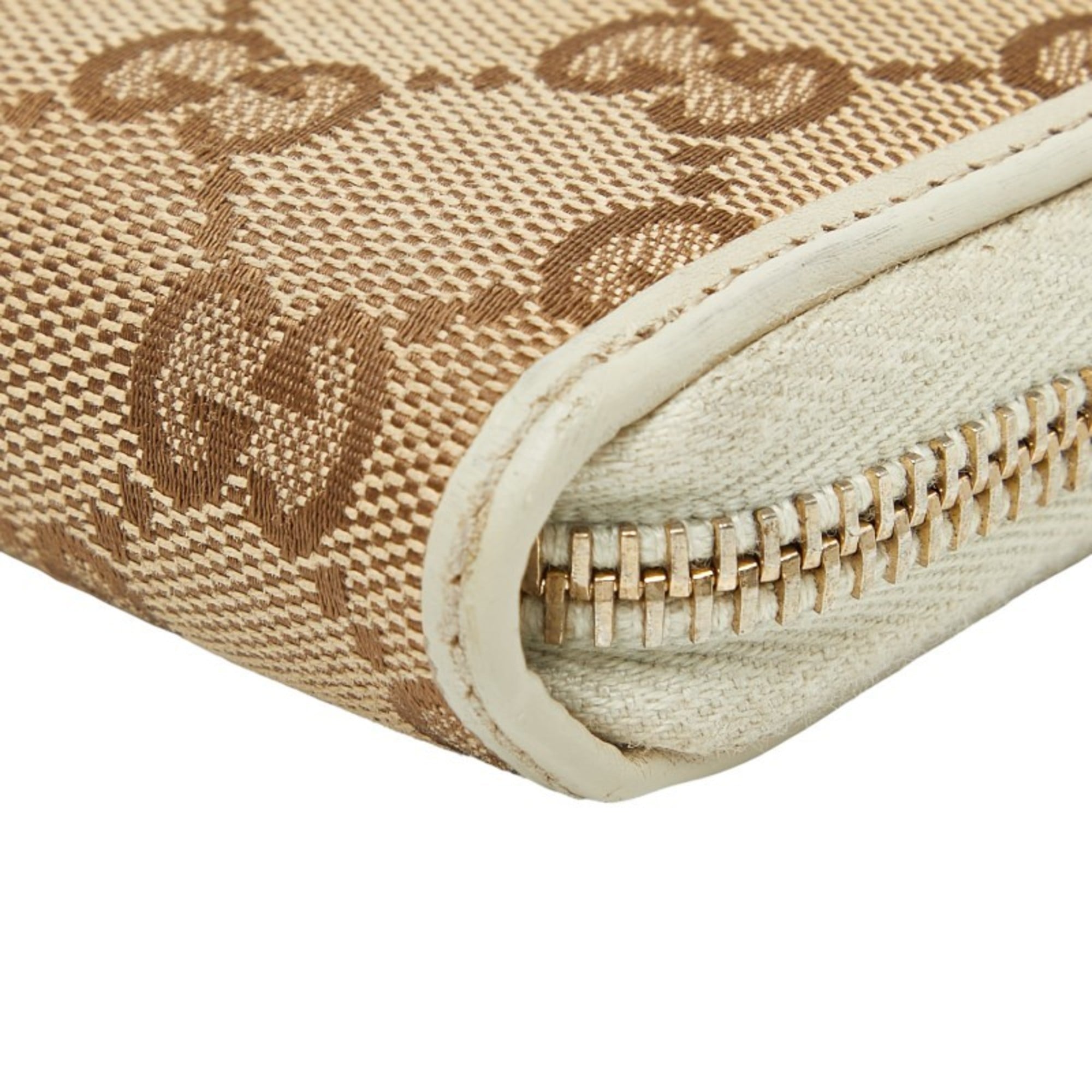 Gucci Beige Multi-Color Canvas Leather Long Wallet (Bi-Fold) (Pre-Owned)
