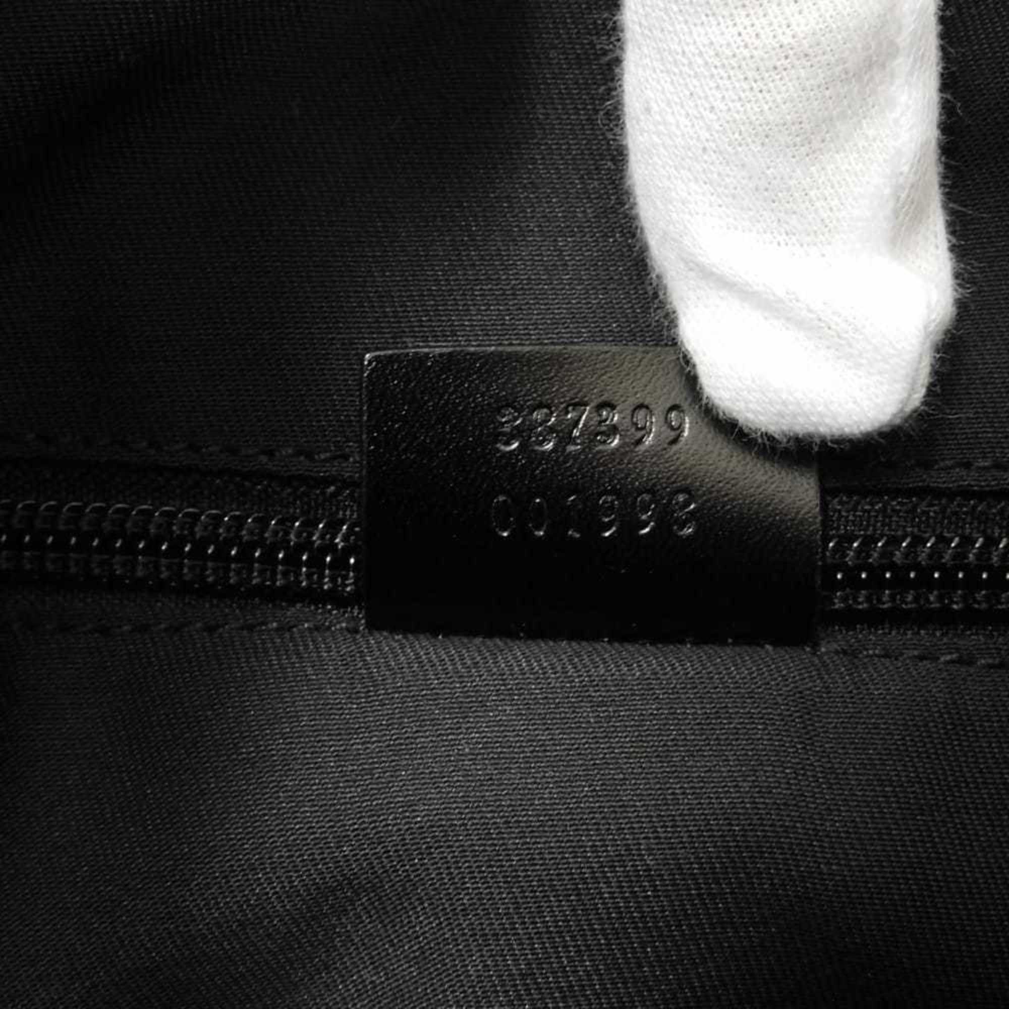 Gucci Diamante Black Leather Messenger Bag Shoulder Bag (Pre-Owned)