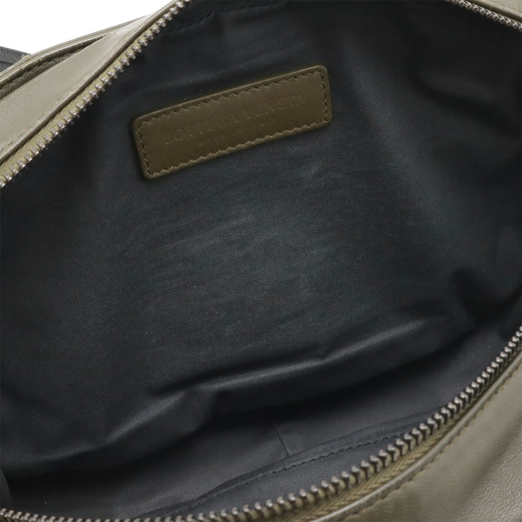 Bottega Veneta Black Khaki Leather Pouch Sling Bag (Pre-Owned)
