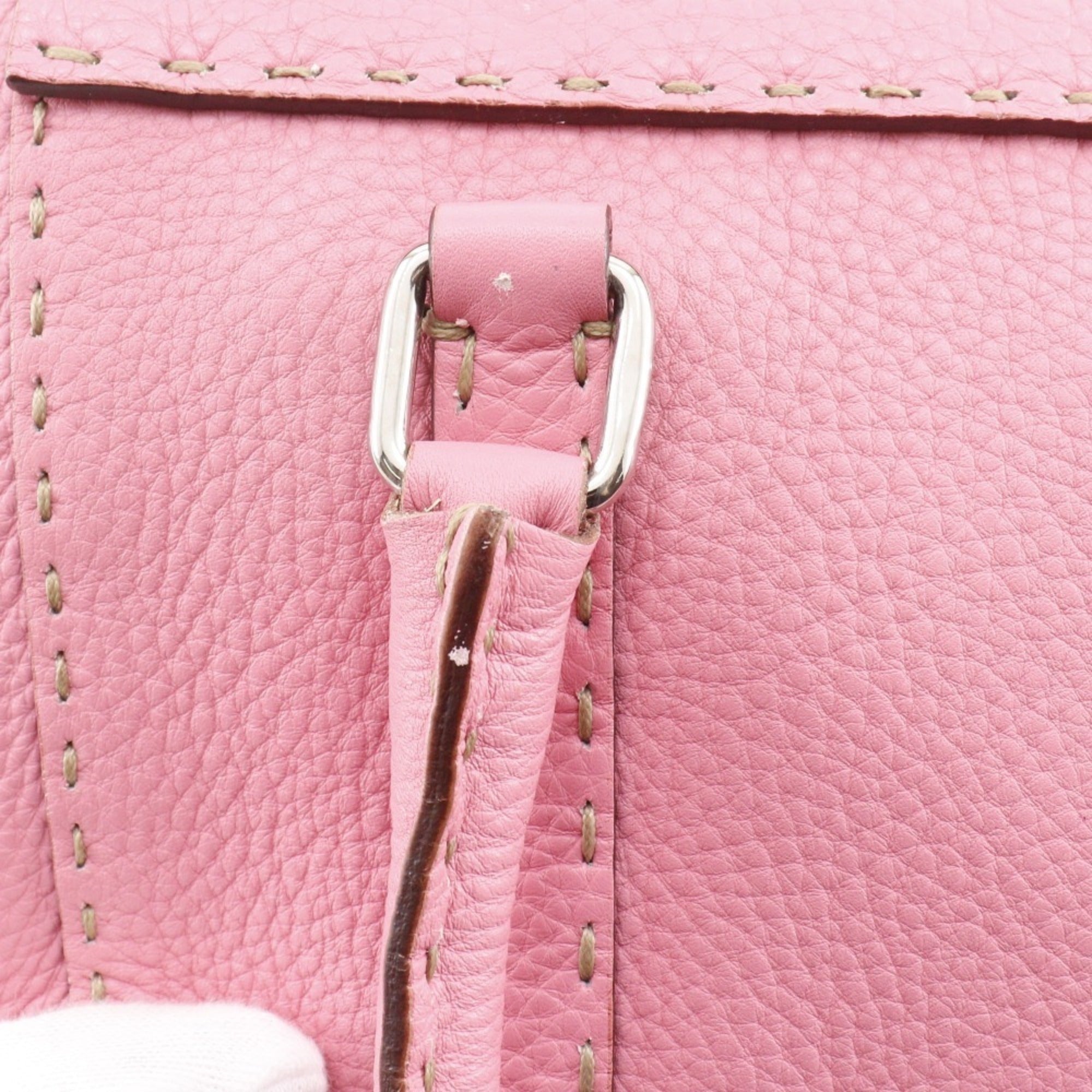 Fendi Selleria Pink Leather Handbag (Pre-Owned)