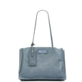 Prada Blue Light Blue Gray Leather Shoulder Bag Tote Bag (Pre-Owned)