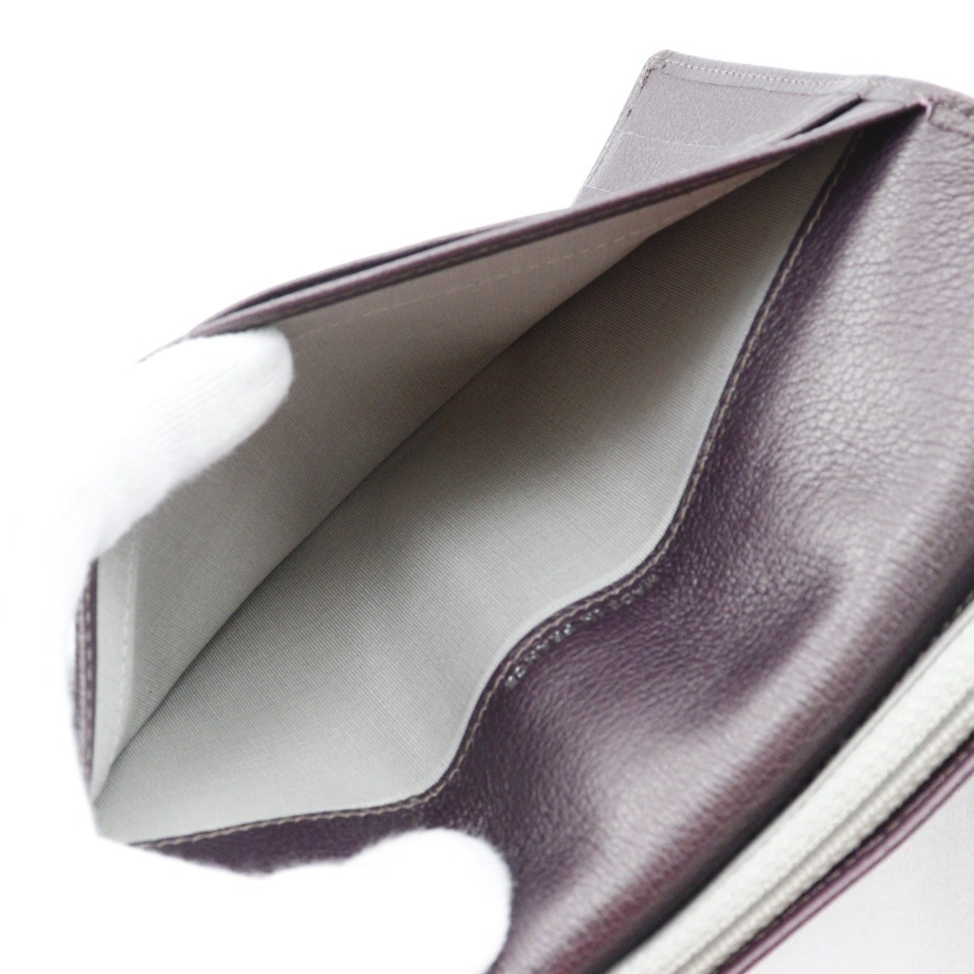 Chanel Metallic Purple Leather Long Wallet (Bi-Fold) (Pre-Owned)